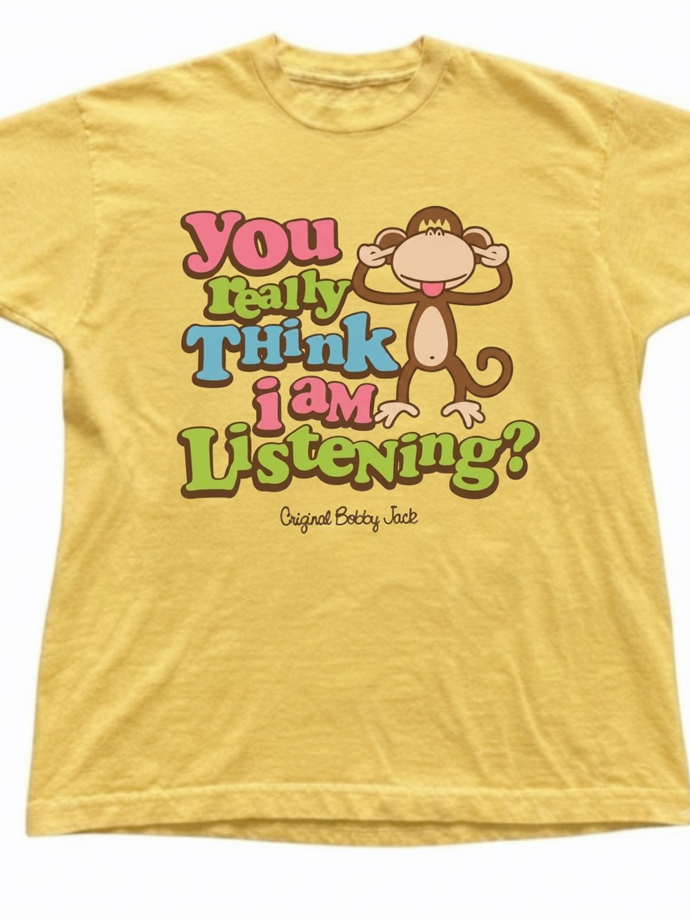 Yellow Monkey Quote Graphic Print Tee Gildan T-Shirt